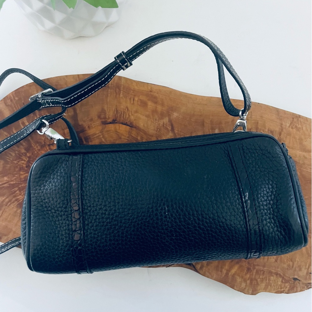 Brighton Vintage Black Croc Leather Silver Heart crossbody bag pocket red inside - Picture 5 of 15